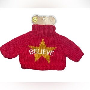 BEAR WEAR CHRISTMAS RED HOLIDAY SWEATER FITS 10" TO 12" BEARS  NEW